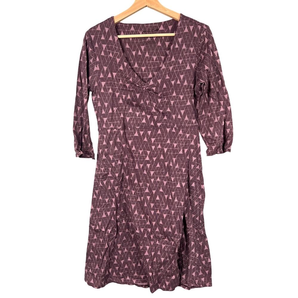 Toad & Co Cue Long Sleeve Dress Purple Print Women's Size M